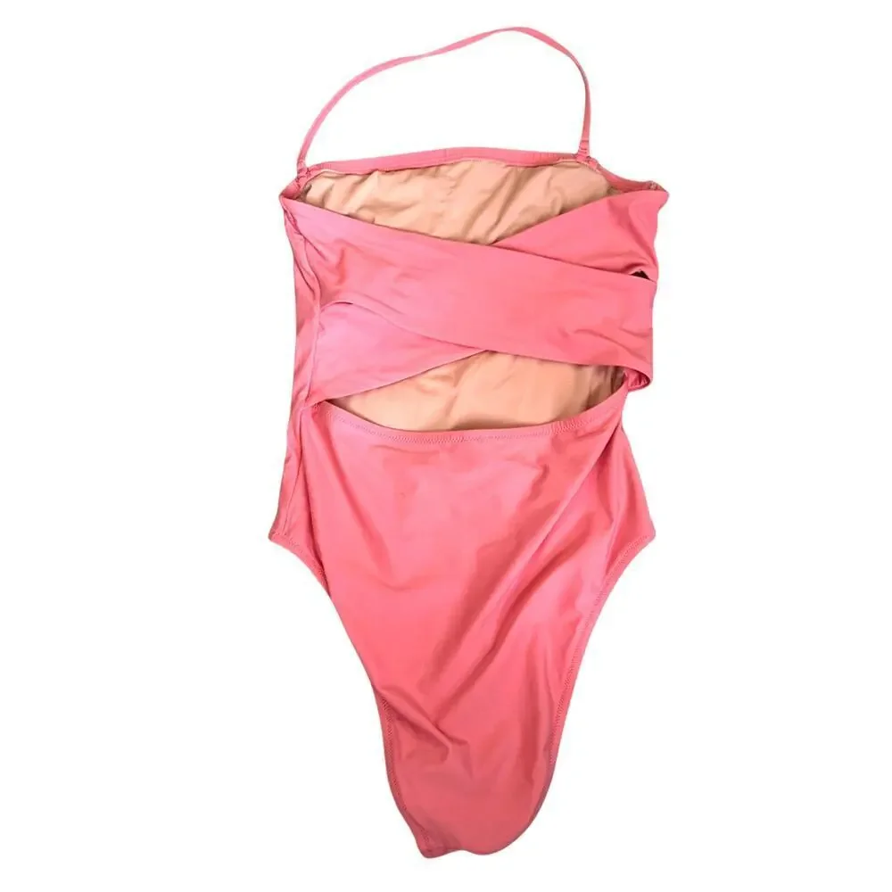 J. Crew Cross-Back Bandeau One Piece Swimsuit